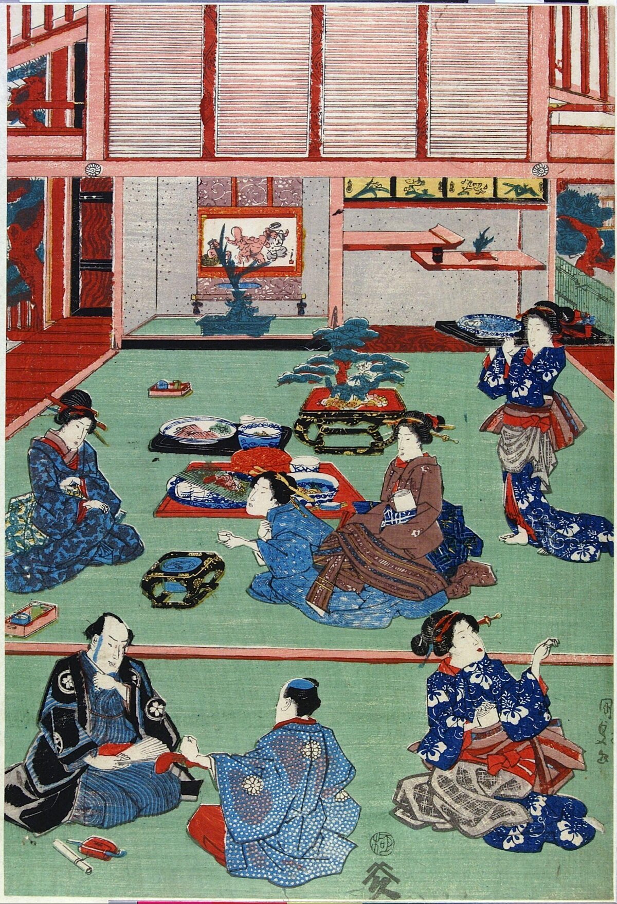 Japanese Ukiyo-e Banquet Scene