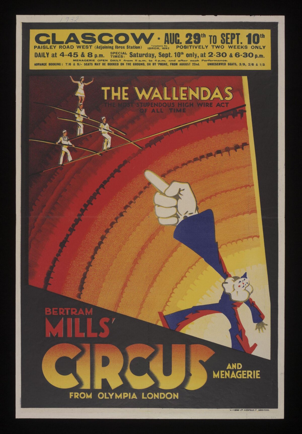 Vintage Bertram Mills Circus Poster
