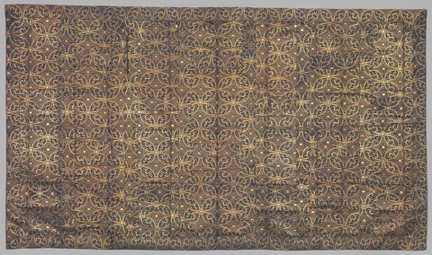Blue and Gold Antique Patterned Textile