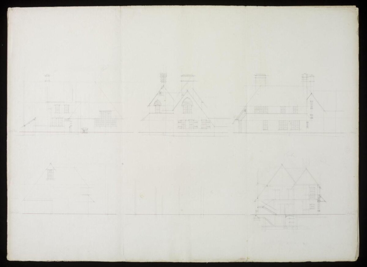 Architectural Sketches of House Elevations