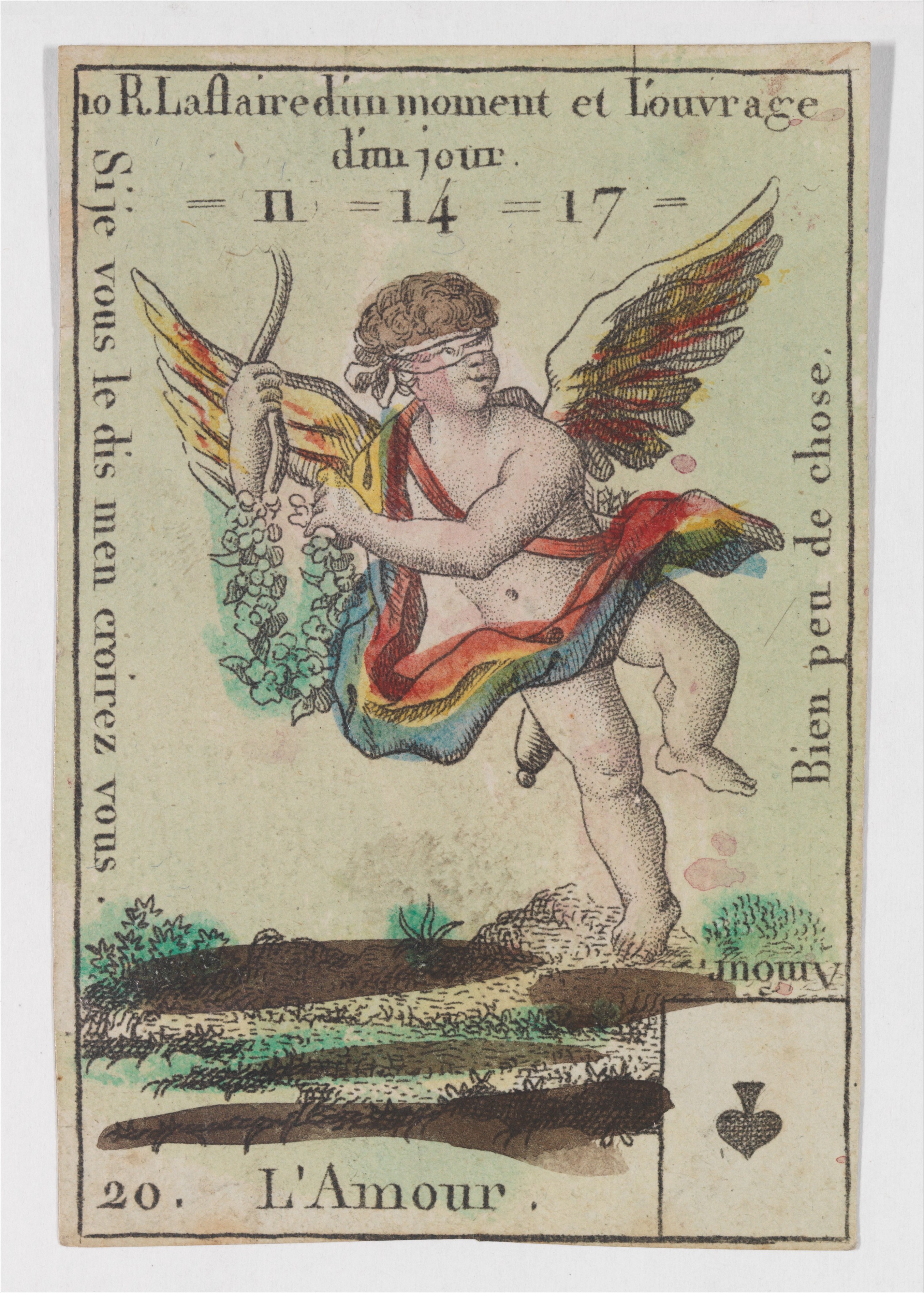 Antique Cupid L'Amour Playing Card