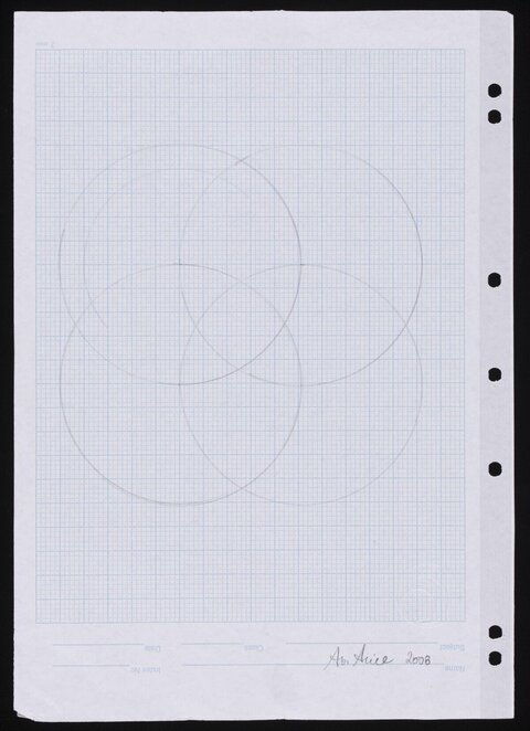 Hand-drawn Overlapping Circles on Grid Paper