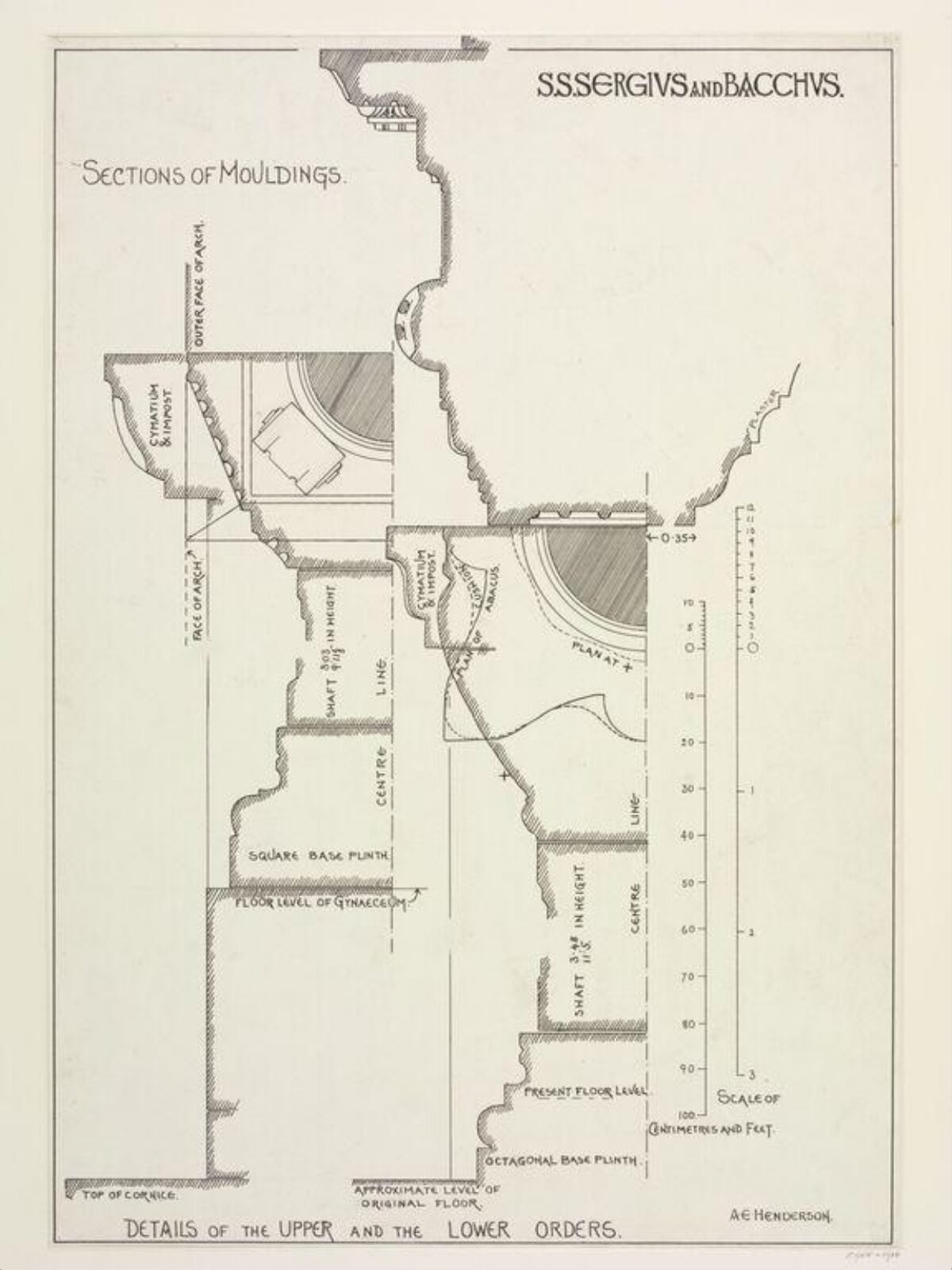 Sergius and Bacchus Architectural Detail Drawing