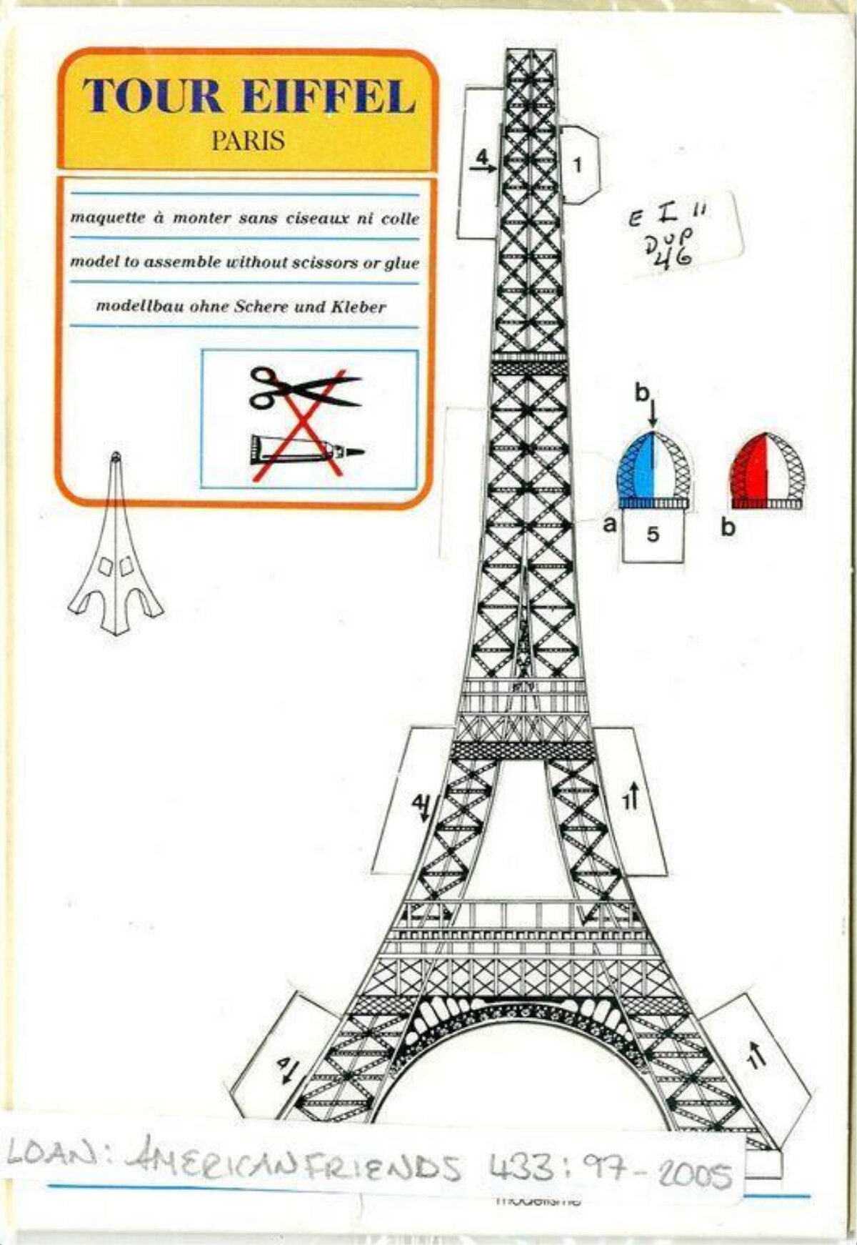Paris Eiffel Tower Paper Model Sheet — Attraction Encyclopedia