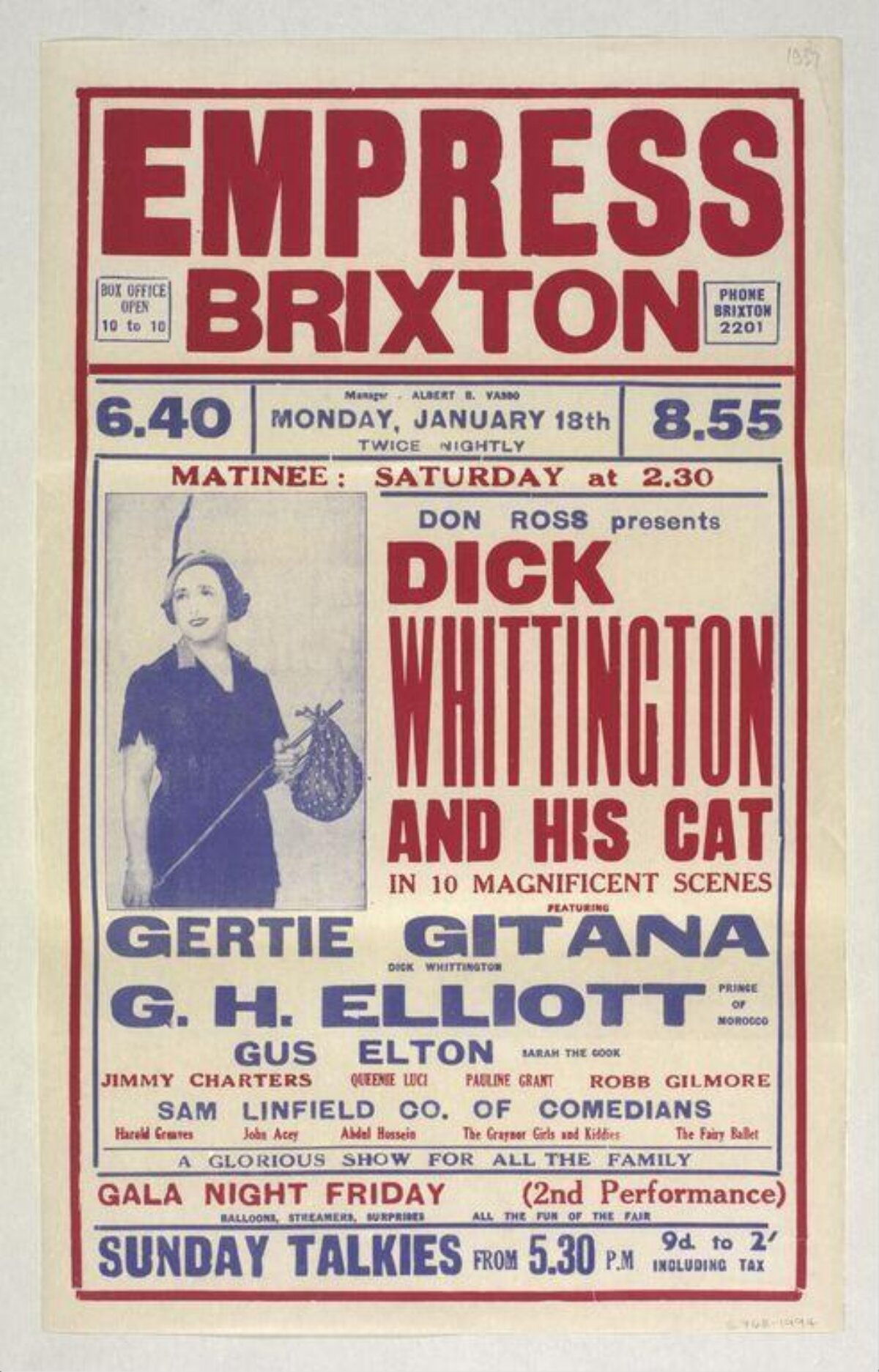 Vintage Dick Whittington Theater Poster
