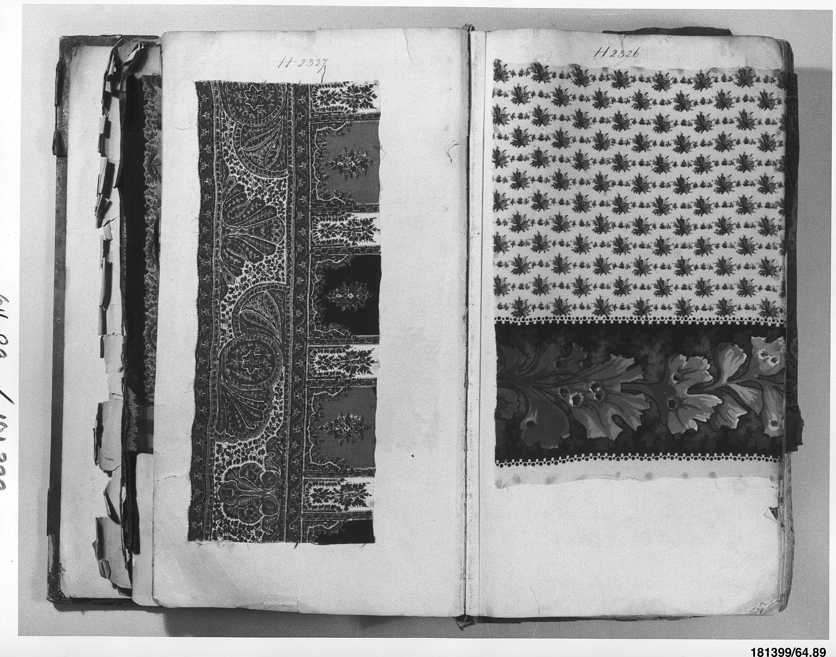 Open Antique Fabric Sample Book