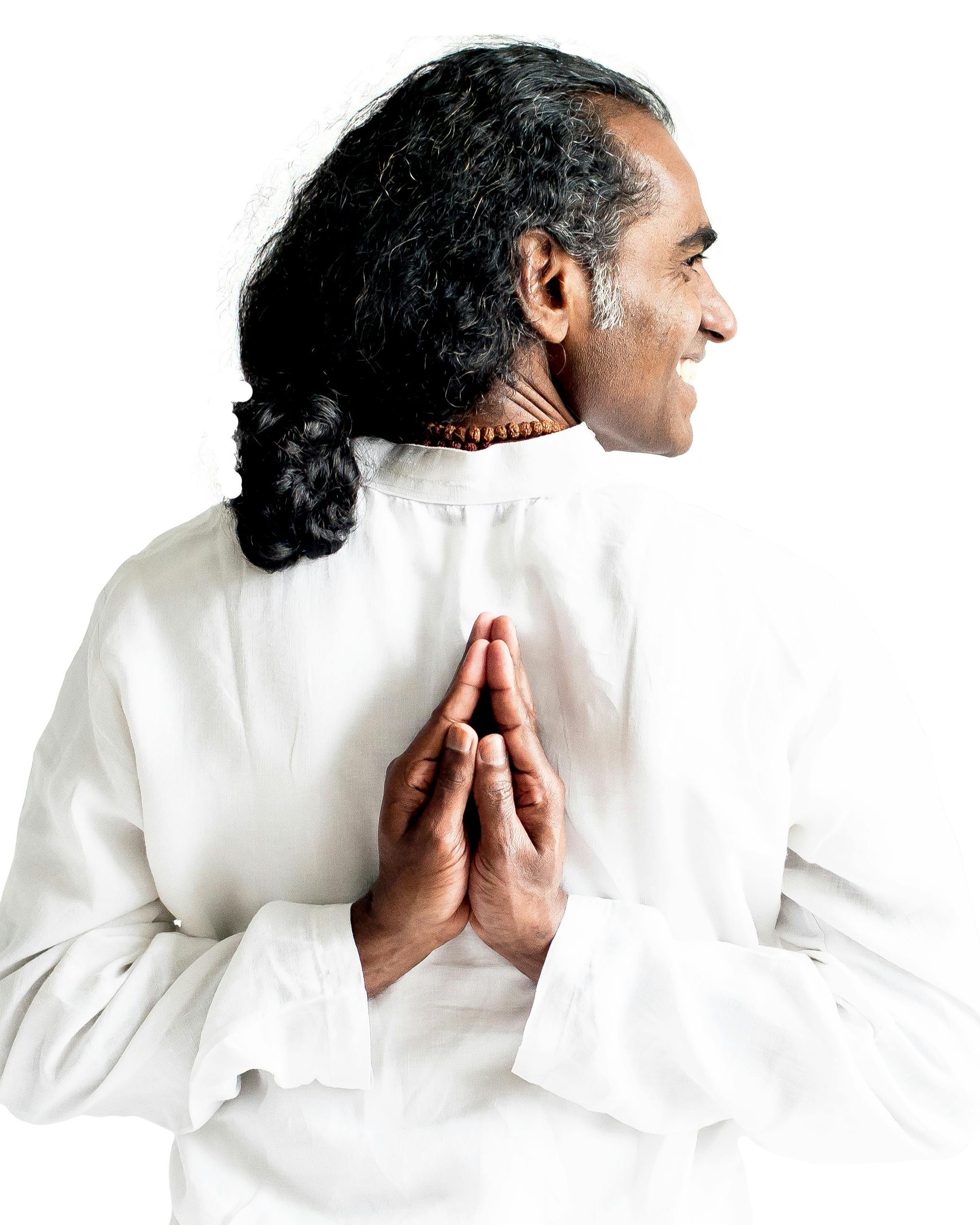 Man Doing Reverse Prayer Yoga Pose