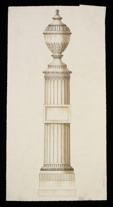 Ornamental Column Architectural Drawing