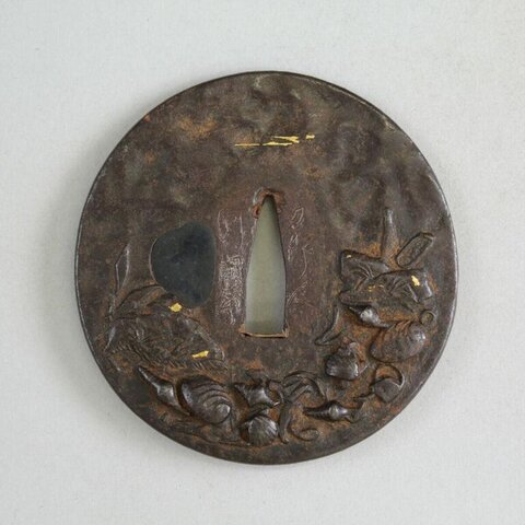 Antique Carved Iron Sword Guard