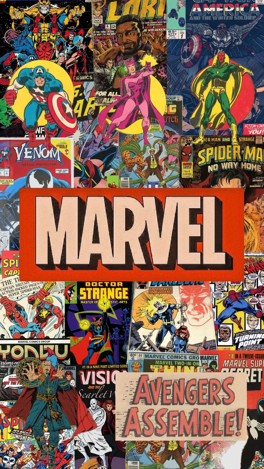 Marvel Comic Cover Collage