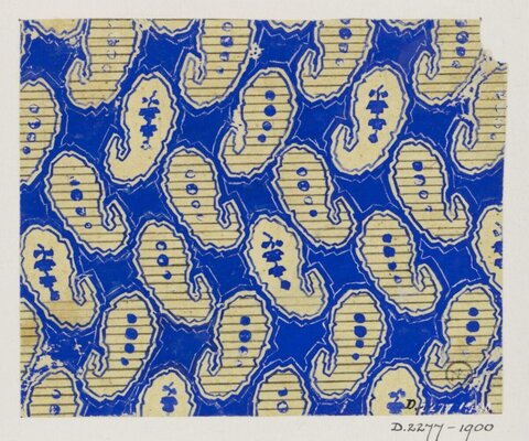 Vintage Blue Paisley Textile Pattern