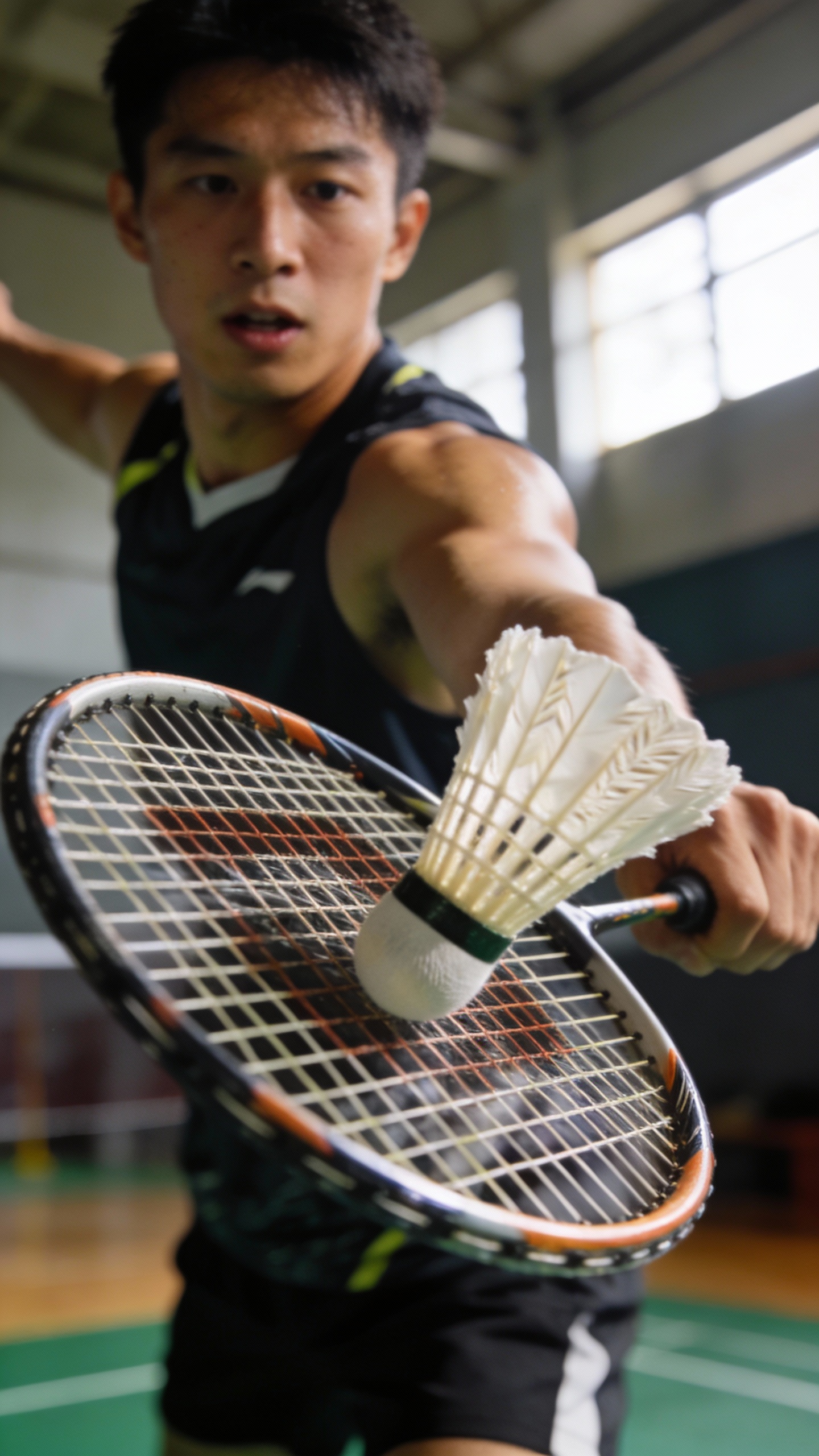 Badminton Player Ready to Hit