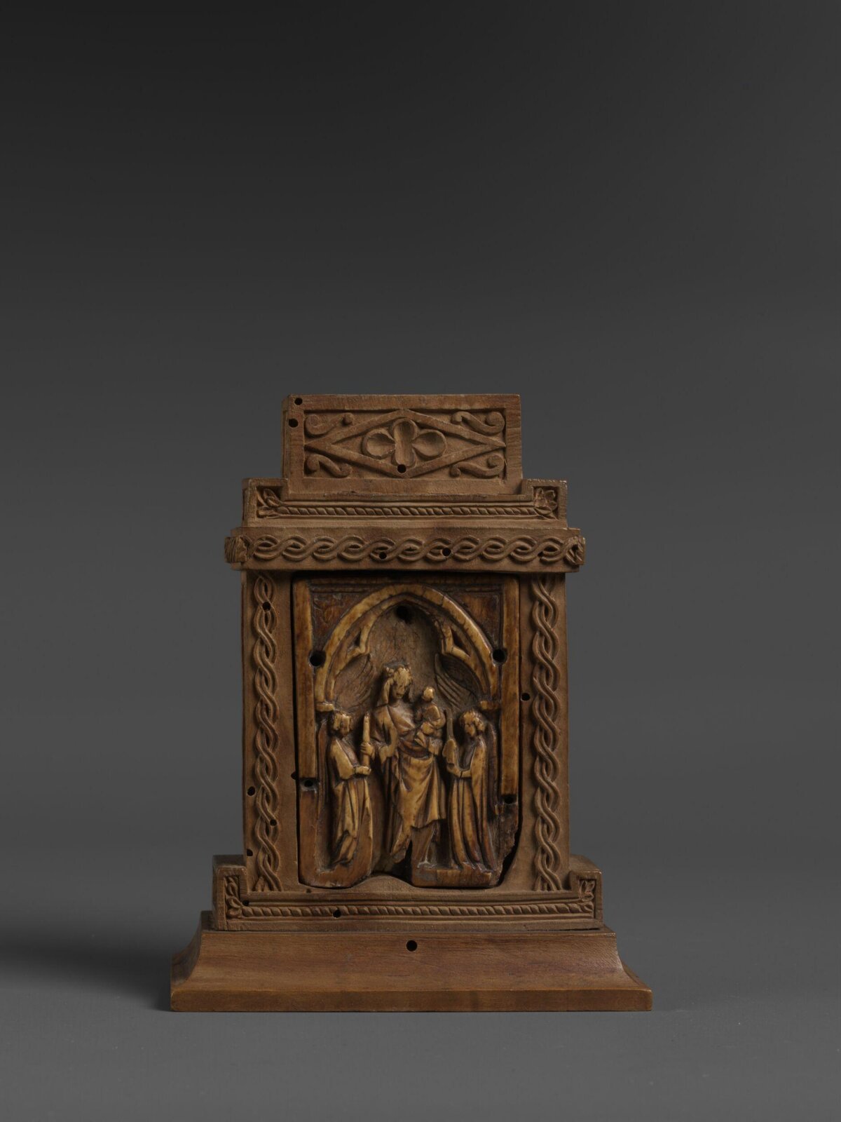 Carved Wooden Medieval Religious Shrine