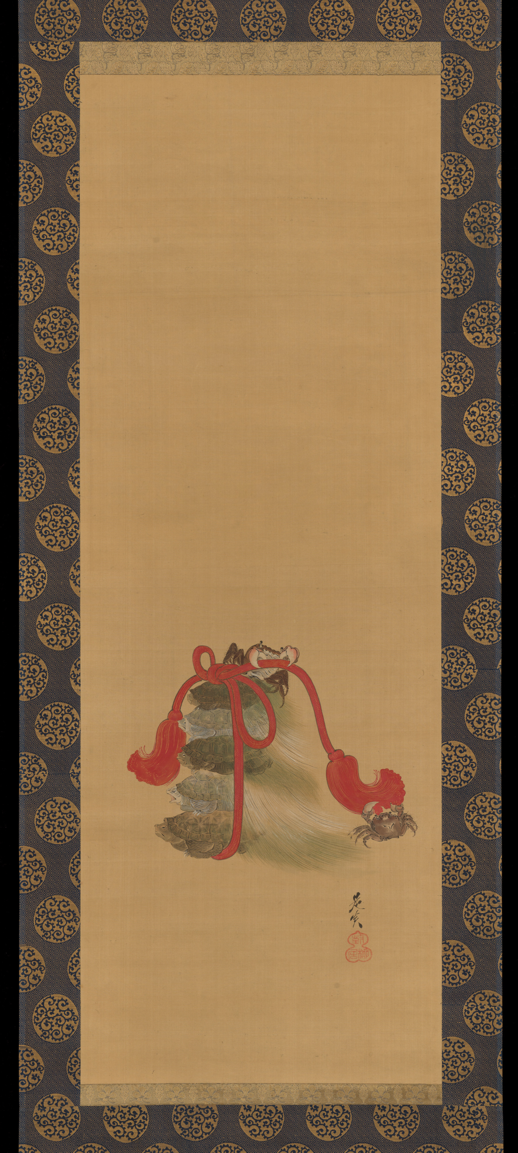 Hanging Scroll Turtle Crab Painting