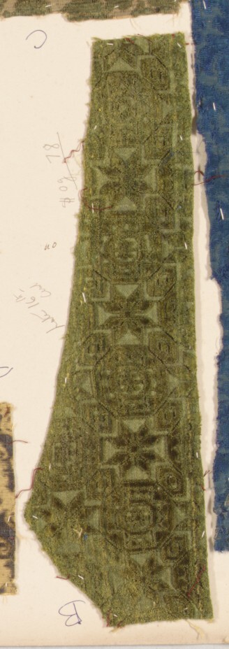 Vintage Green Patterned Fabric Sample