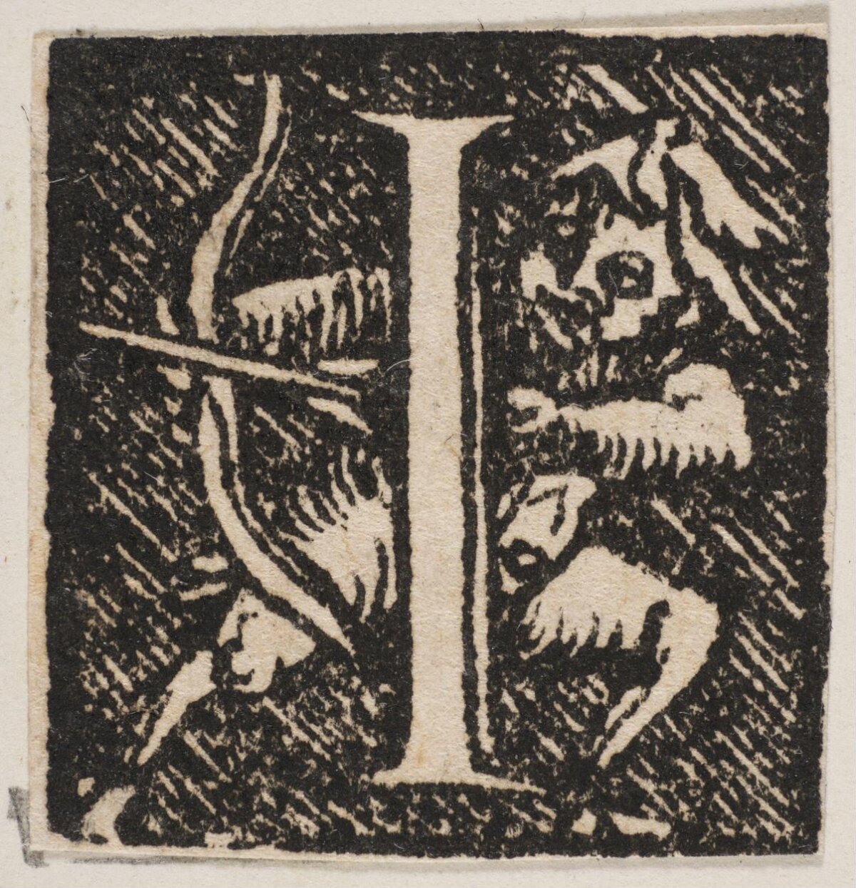 Decorated Initial I Woodcut