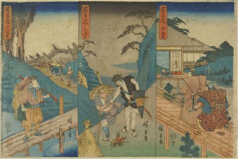 Japanese Ukiyo-e Chushingura Scene