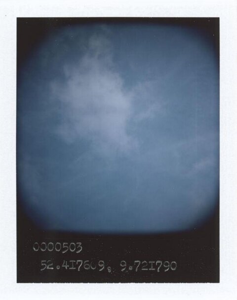 Cloudy Blue Sky Polaroid Photo