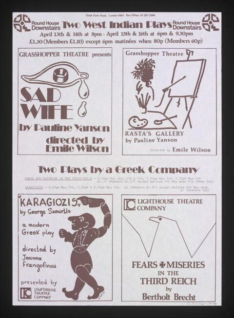 Vintage London Theatre Performance Flyer