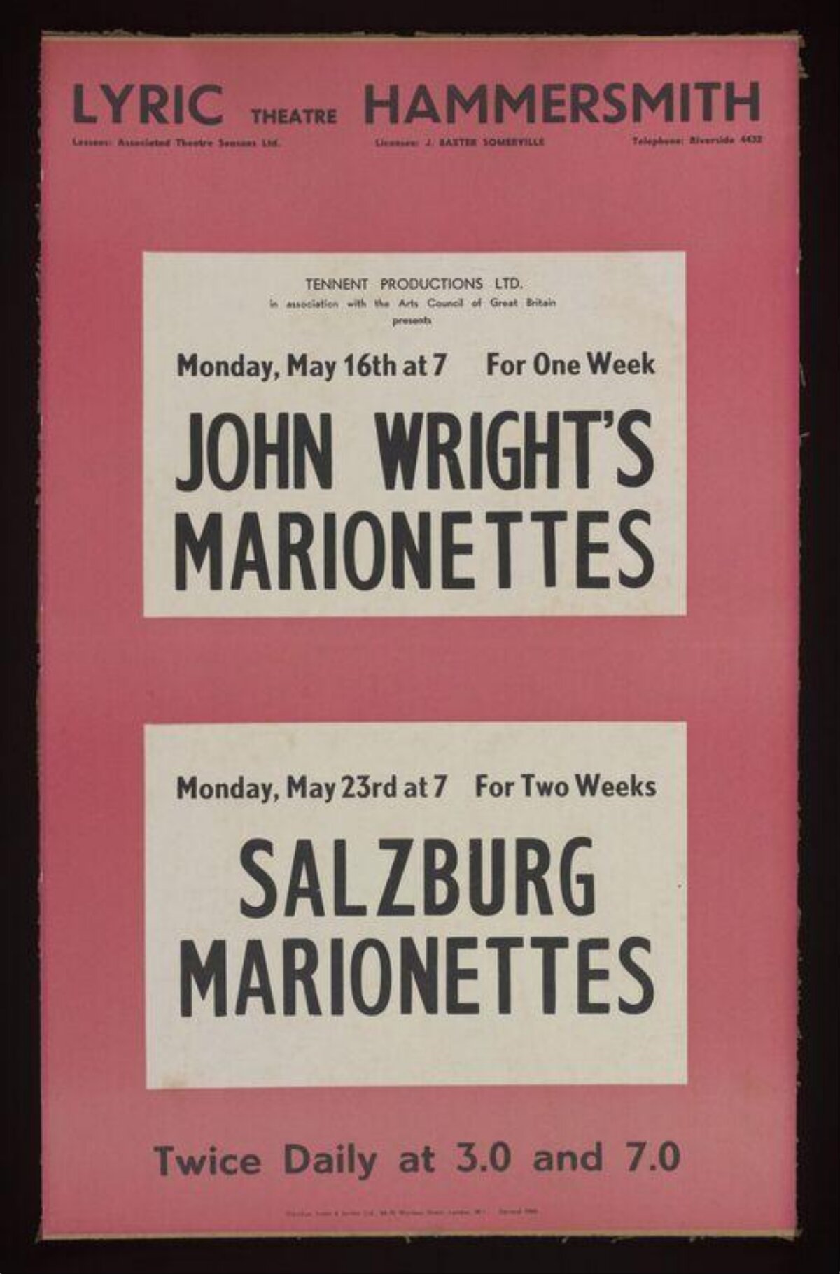Vintage Marionette Performance Theatre Poster