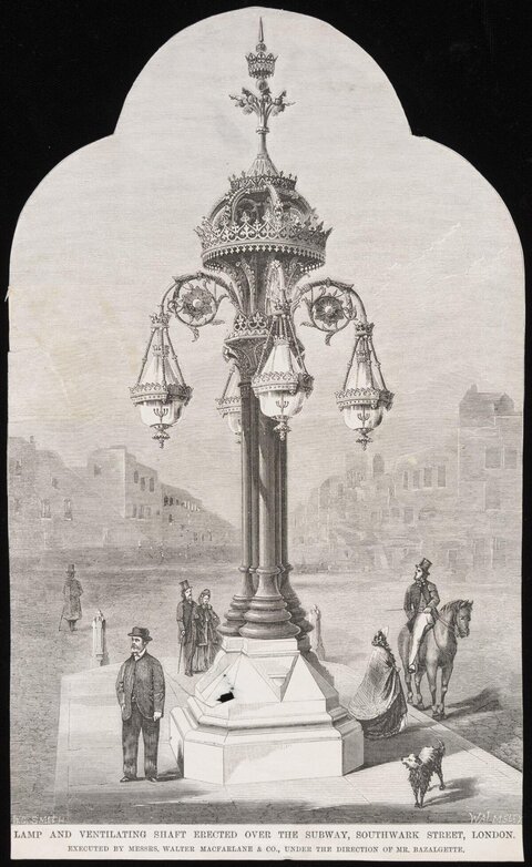 London Lamp and Ventilating Shaft Engraving