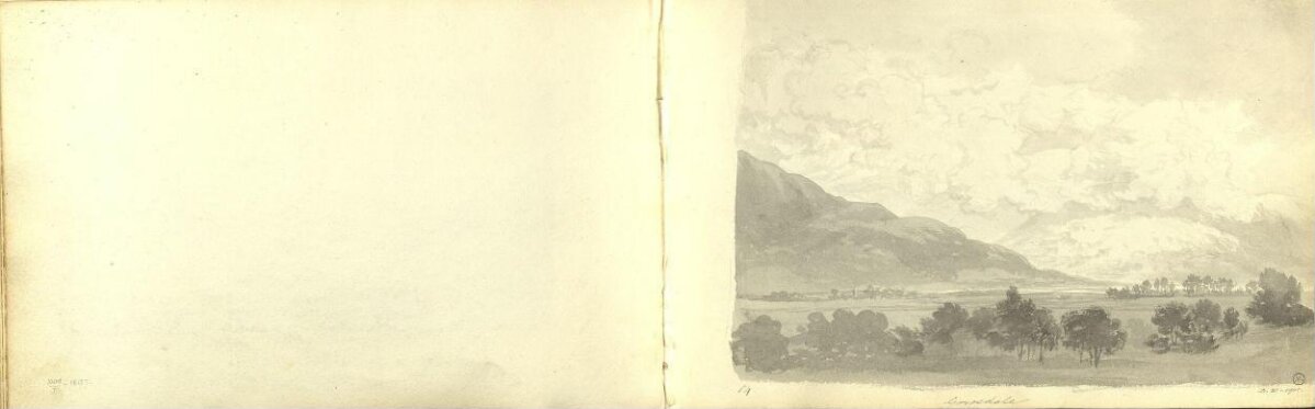 Monochrome Mountain Landscape Sketch