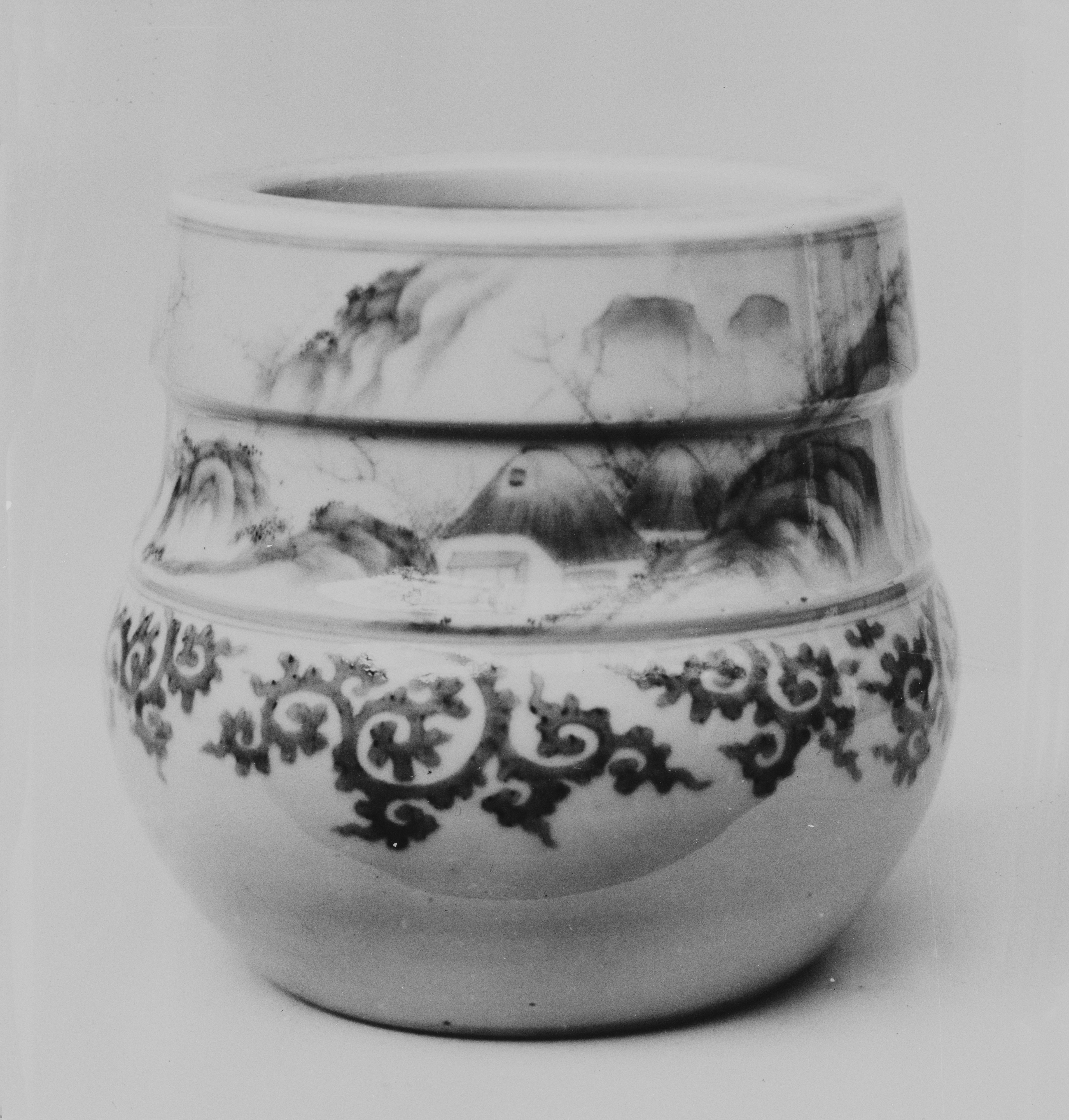 Landscape Painted Porcelain Jar