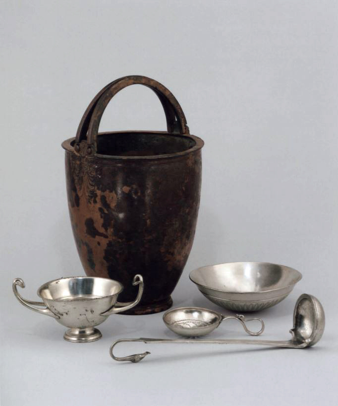Ancient Bronze and Silver Tableware Set