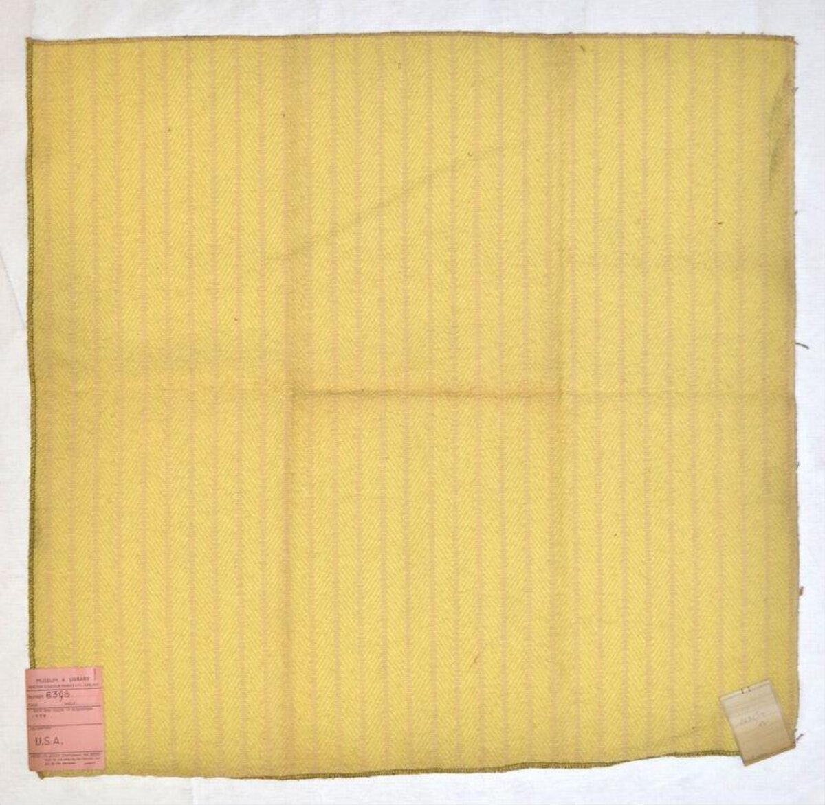 Vintage Yellow Striped Textile Swatch