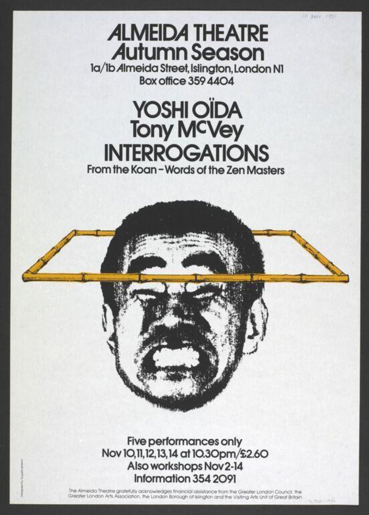 Almeida Theatre Interrogations Play Poster