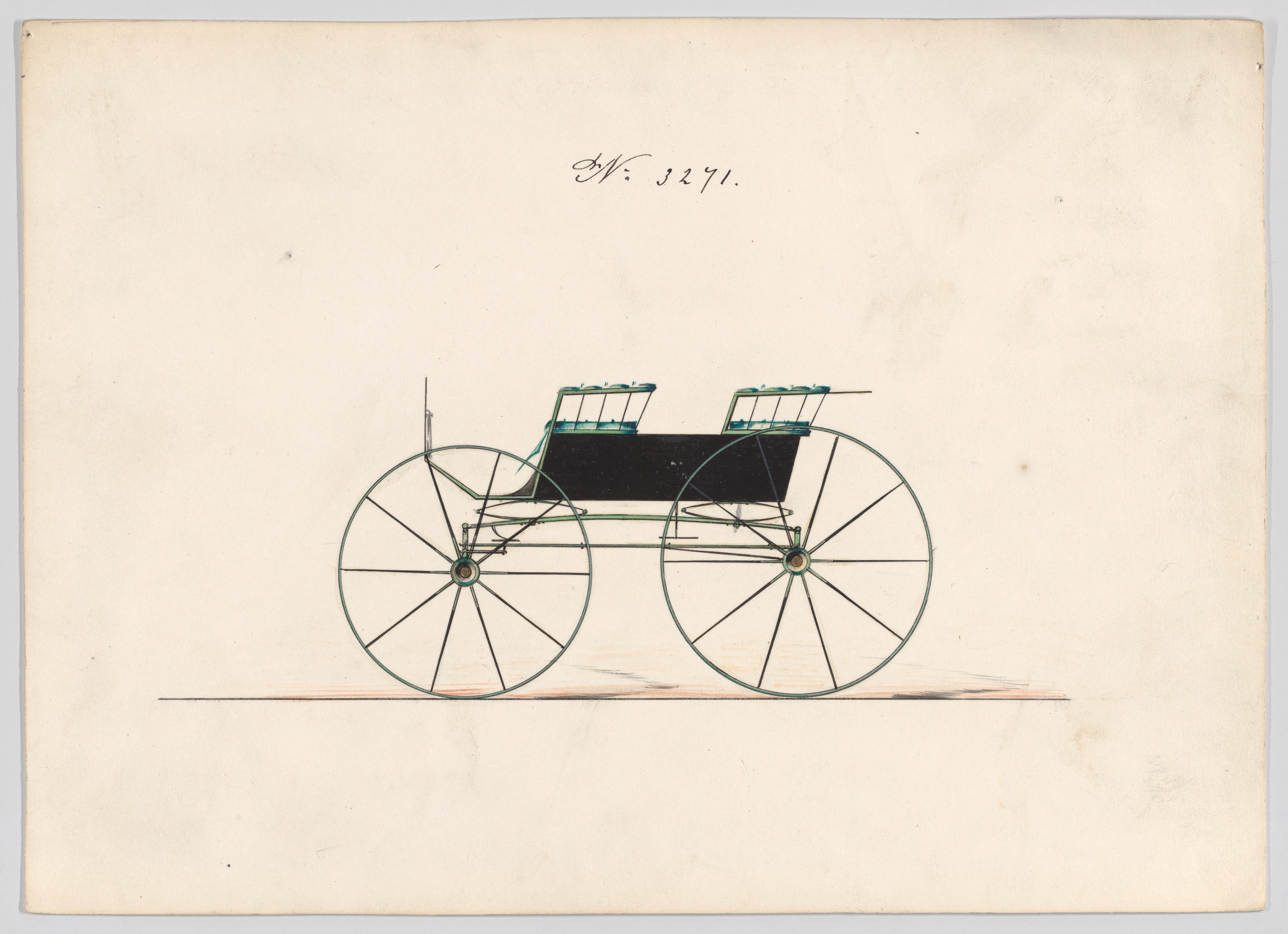 Vintage Horse Carriage Design Drawing