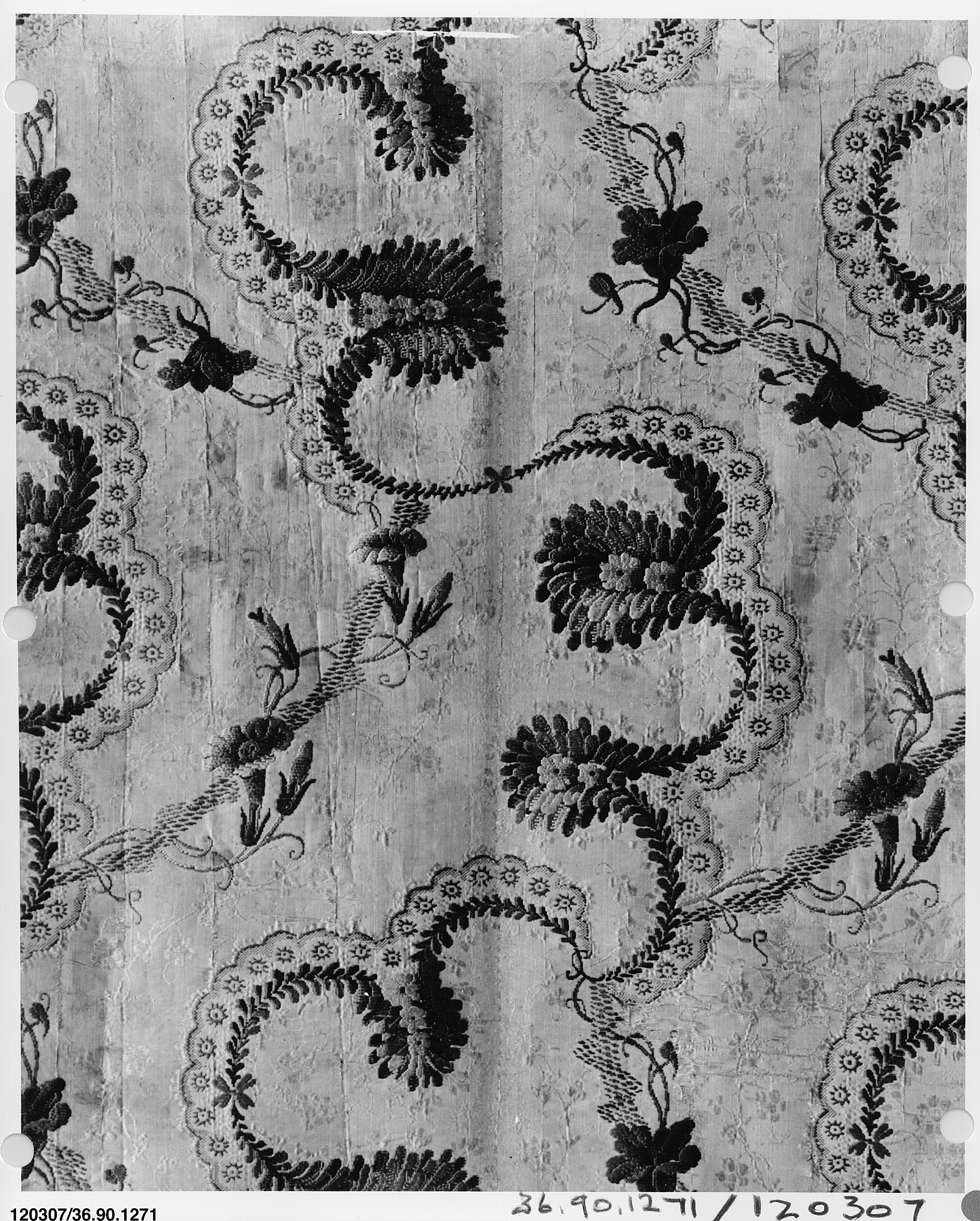 Antique Floral Woven Textile Pattern