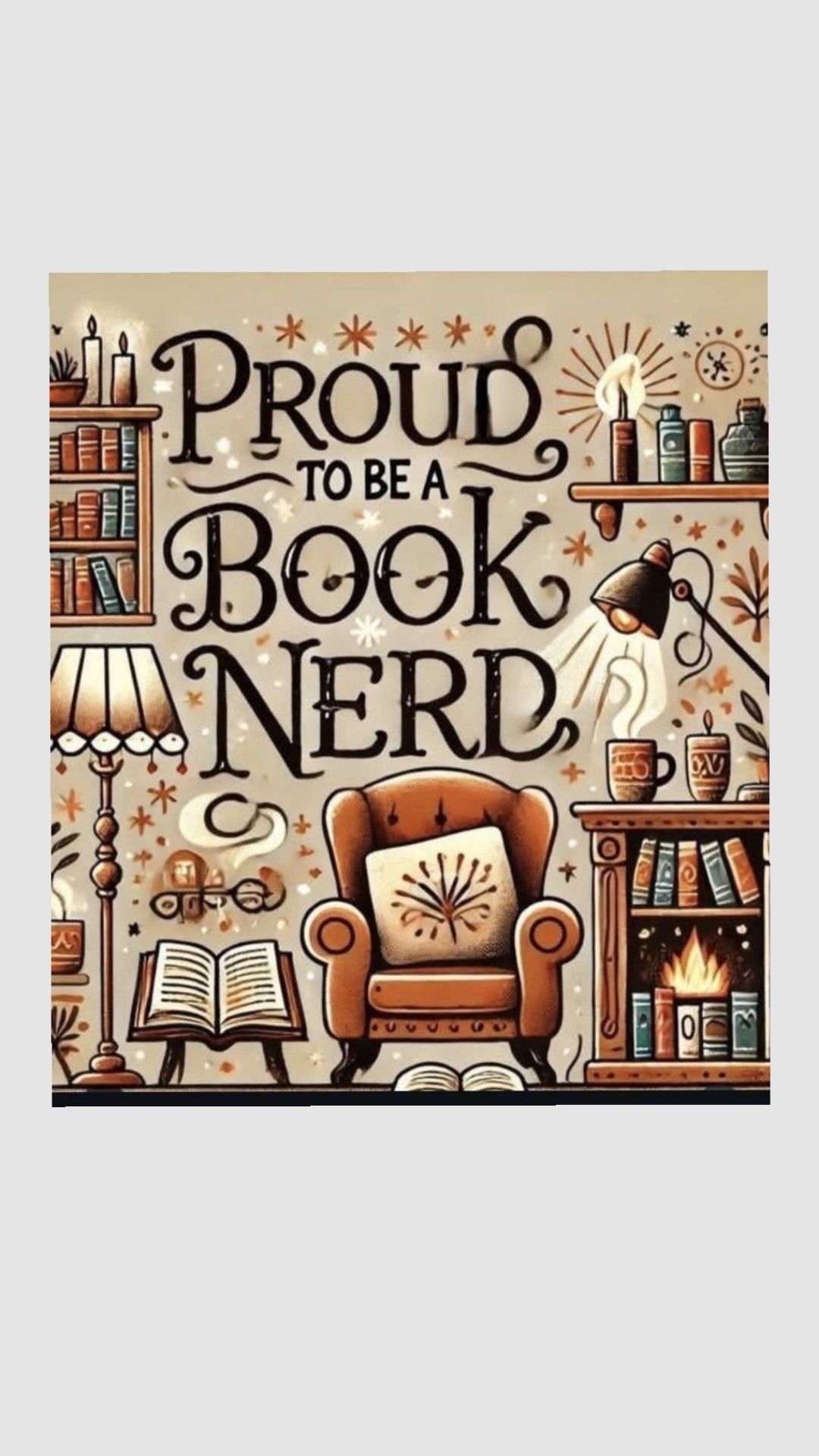 Proud to Be a Book Nerd Cozy Scene