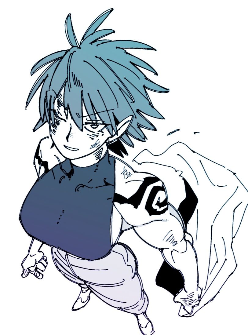 Muscular Female Goku Anime Sketch
