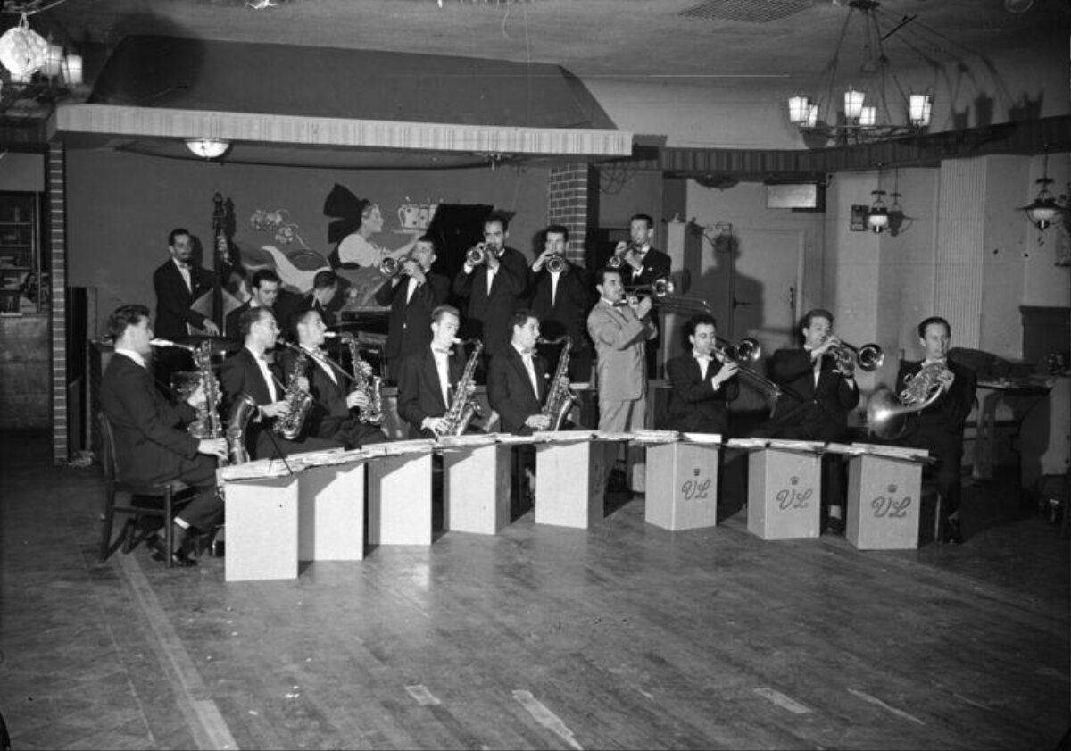 Vintage Big Band Performing on Stage