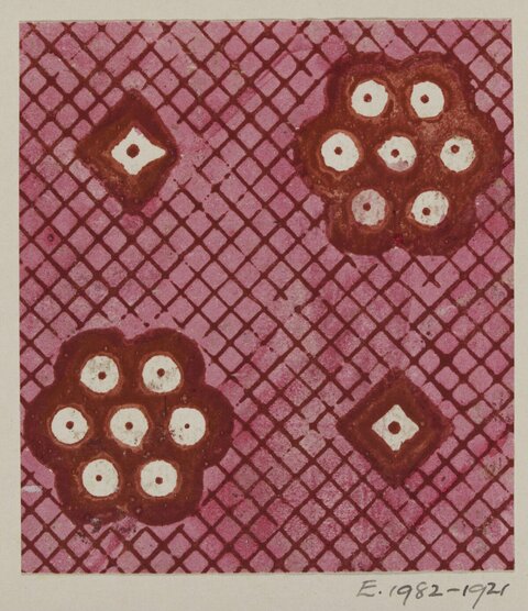 Vintage Pink Brown Textile Pattern Sample
