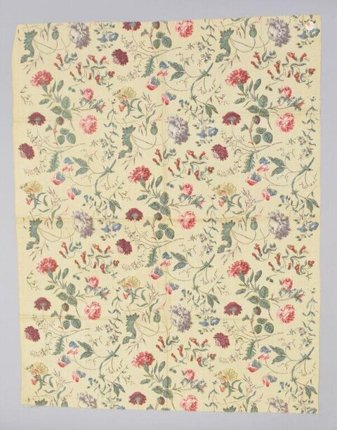 Vintage Yellow Floral Print Fabric