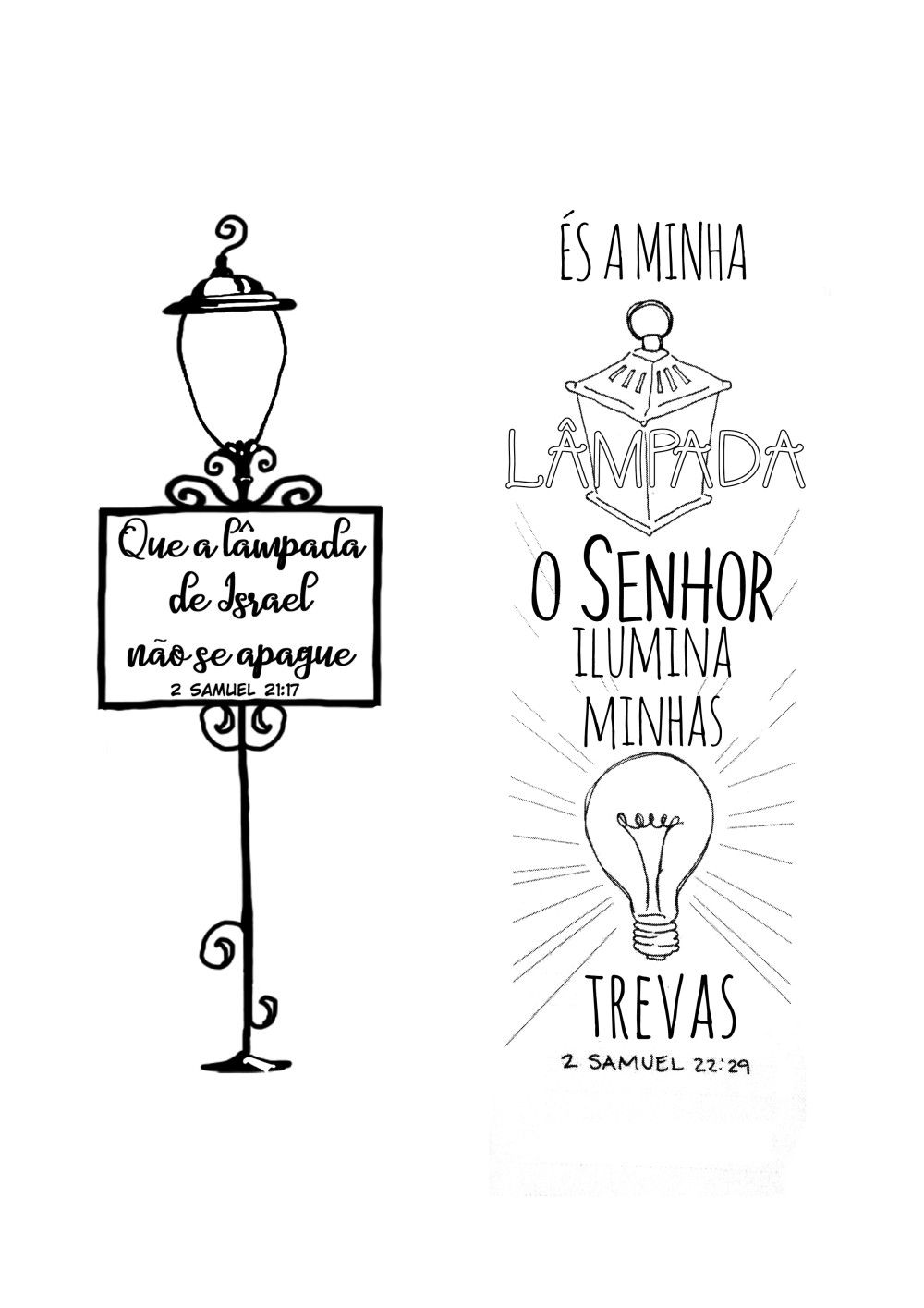 Lamp Themed Bible Verse Coloring Art