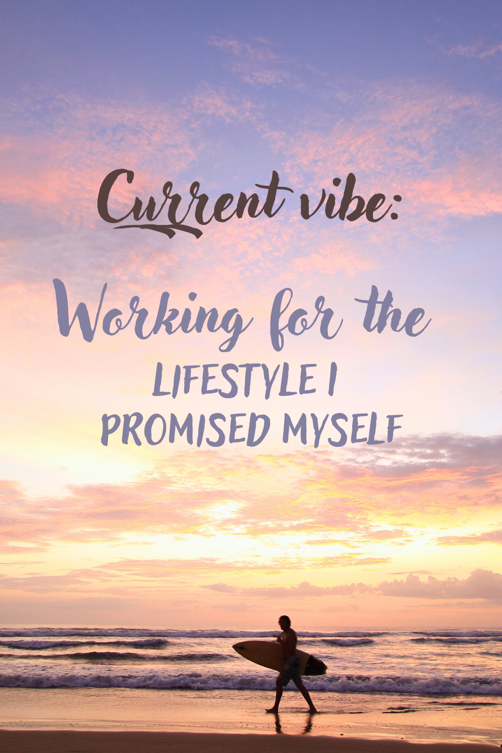 Motivational Quote Beach Sunset Scene