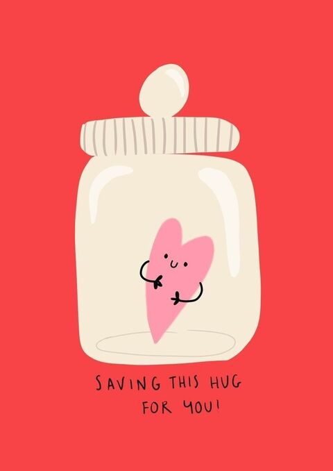 Saving This Hug For You Illustration