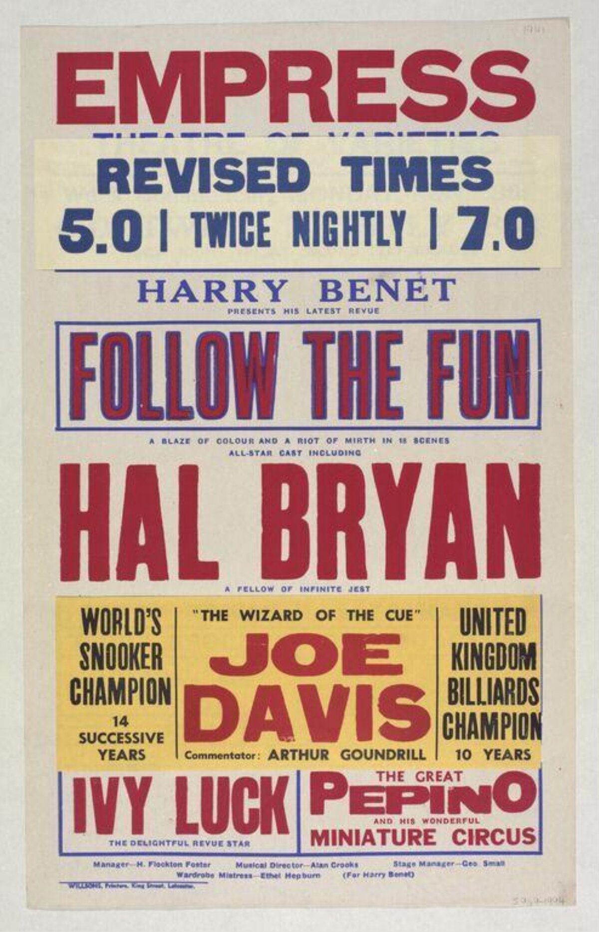 Vintage Follow The Fun Revue Poster