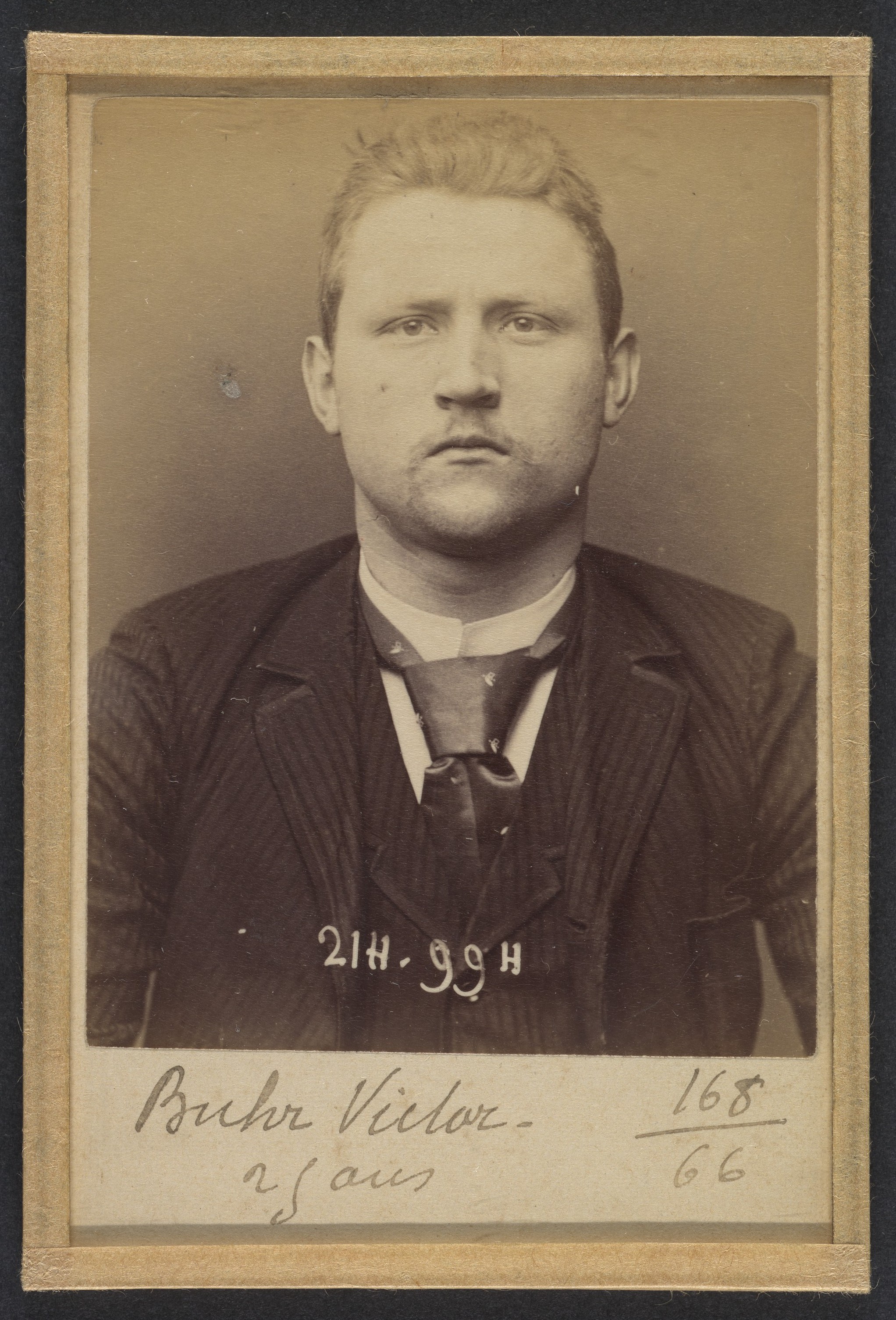 19th Century Mugshot of Victor Buhr