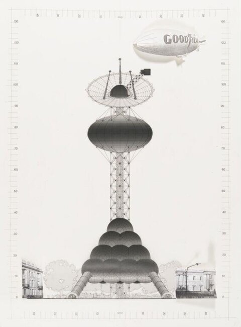 Futuristic Tower Architectural Concept Drawing