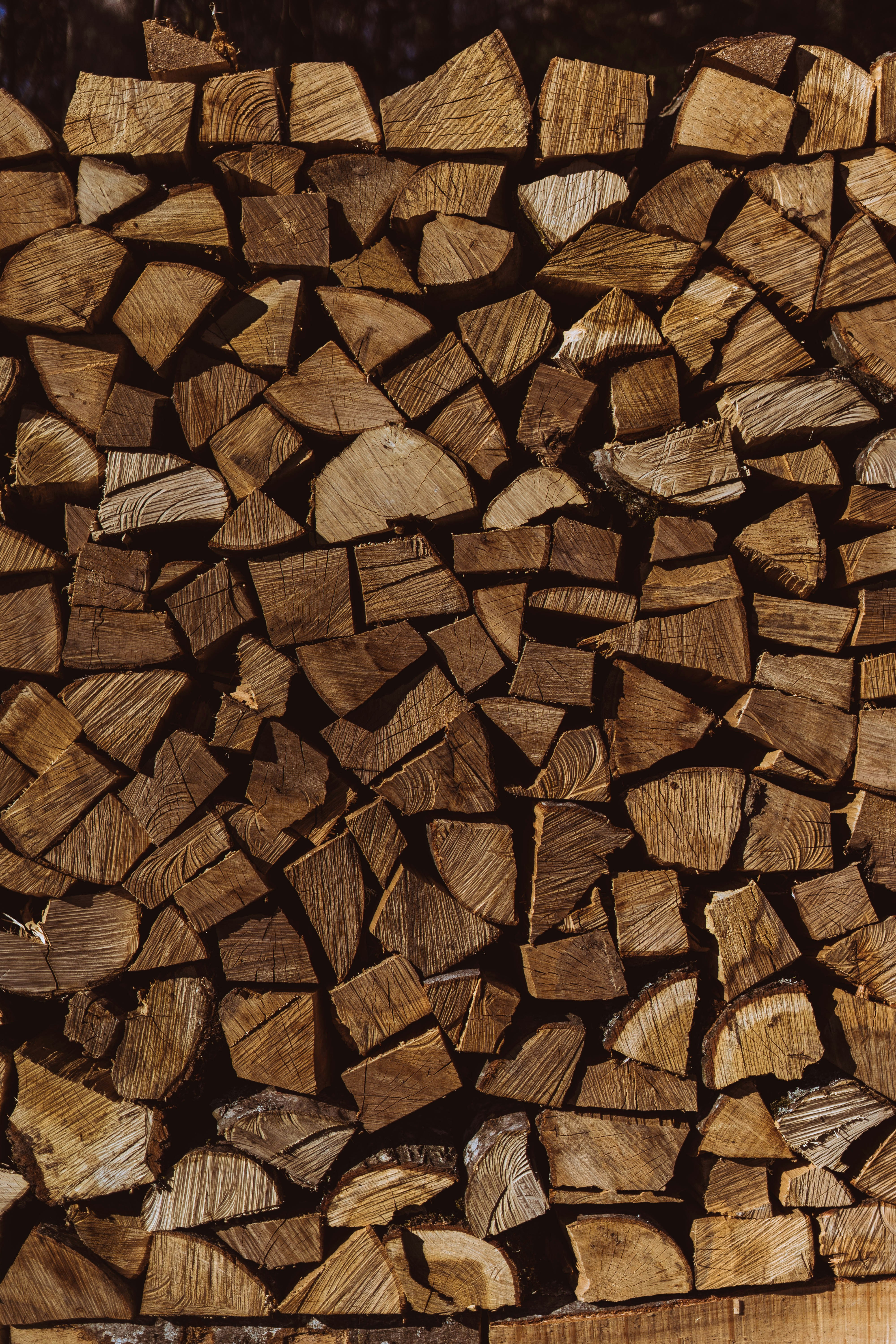 Stacked Chopped Firewood