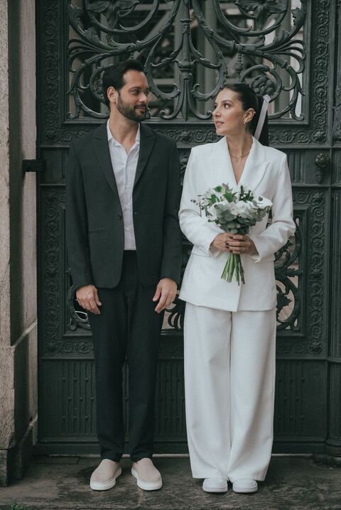 Modern Wedding Couple Portrait