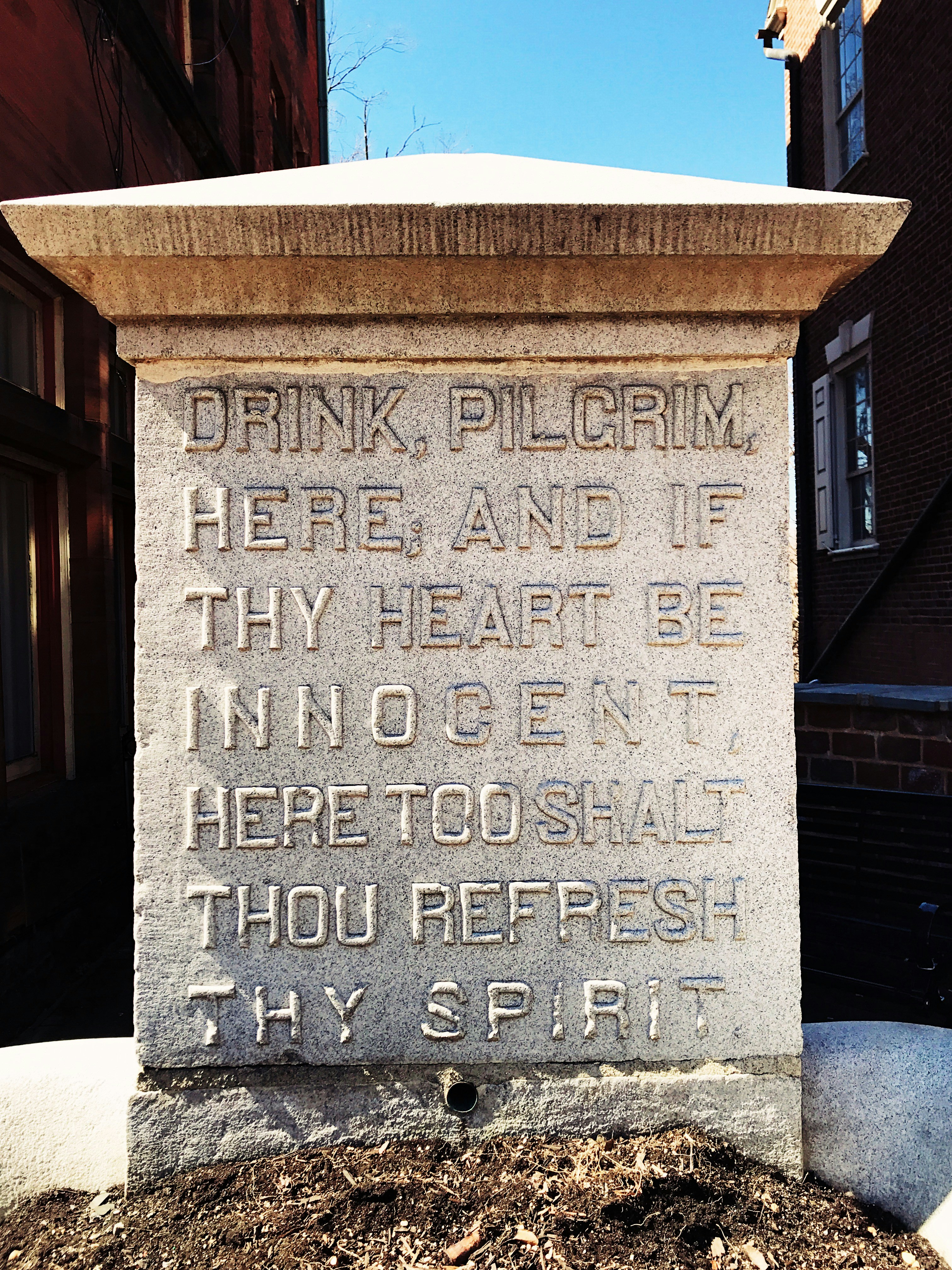 Inscribed Pilgrim Stone Monument