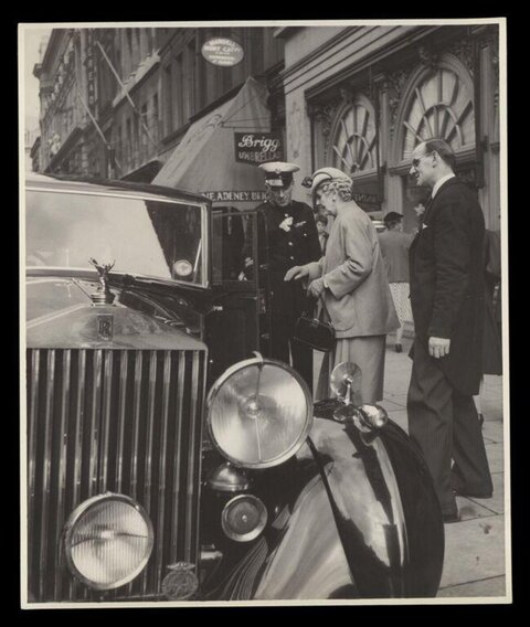 Queen Mother Boarding Vintage Rolls Royce