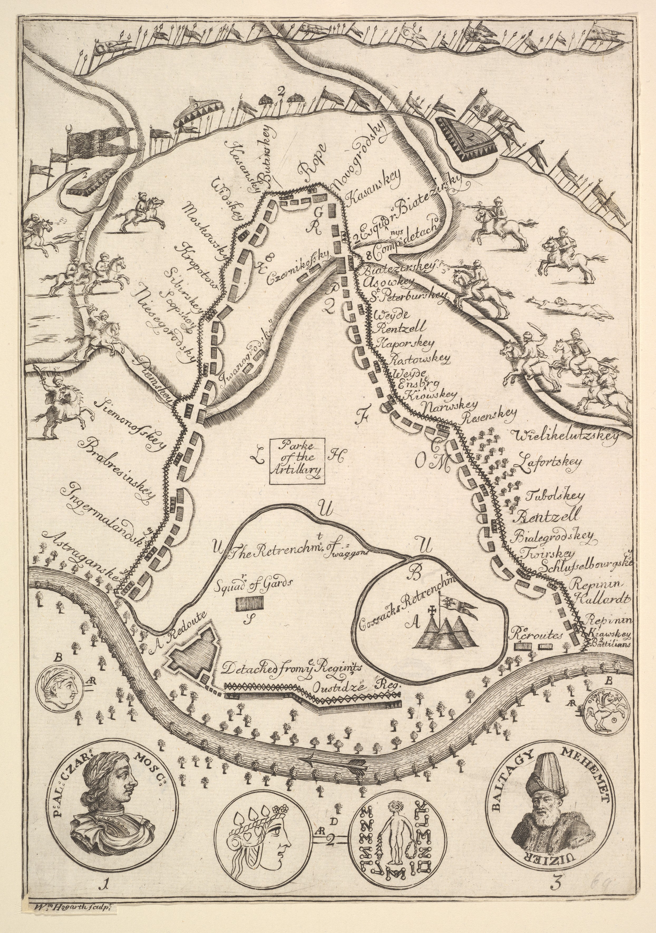 Engraved Historical Battle Deployment Map