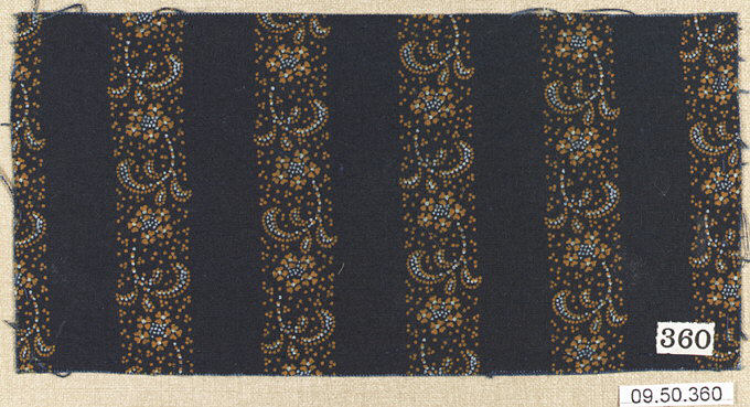 Black Floral Stripe Textile Sample