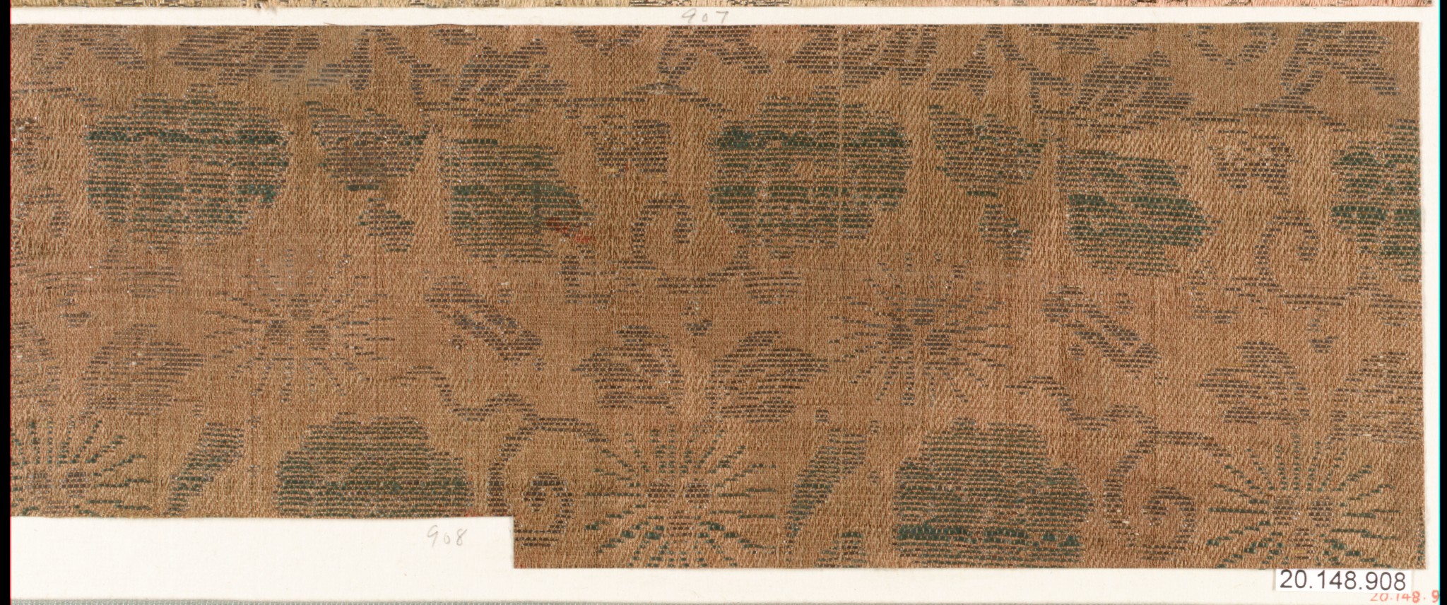 Antique Woven Floral Textile Fragment